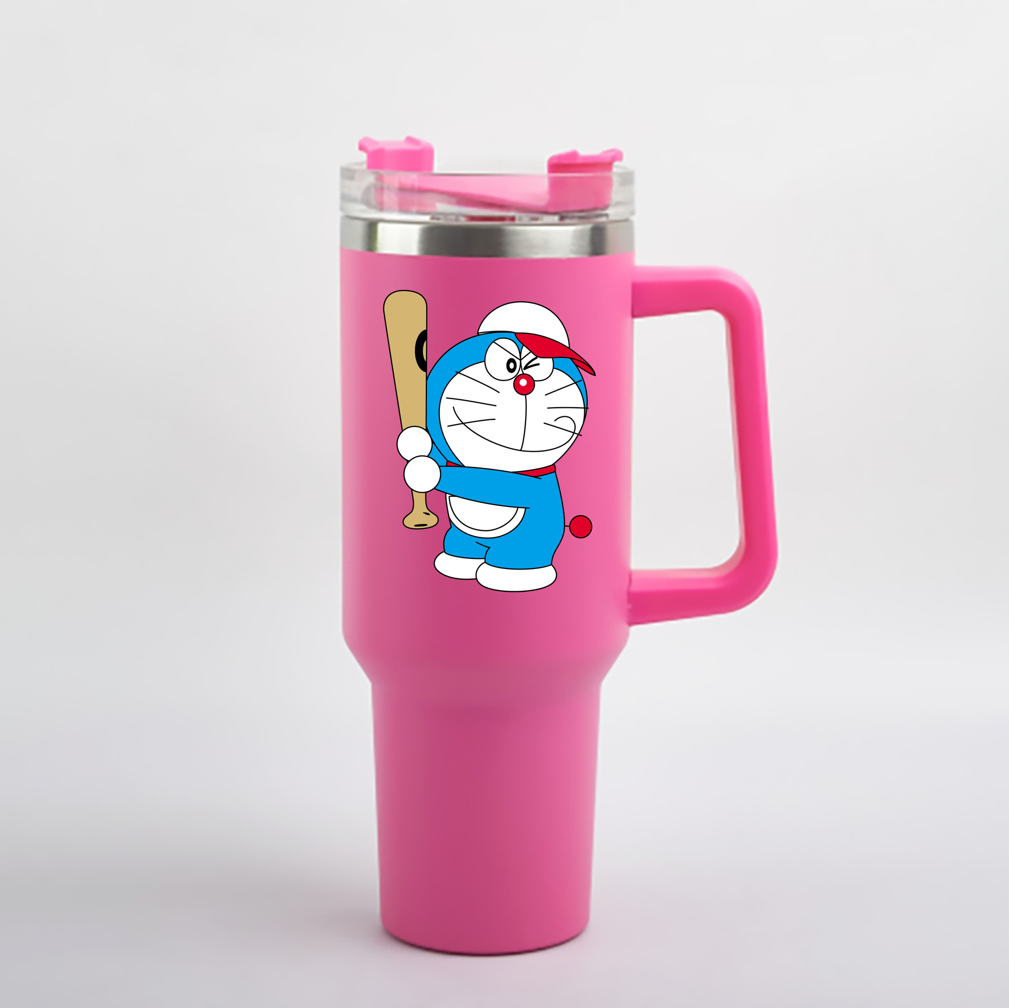 （画像用） ドラえもん Doraemon 1200mL車用タンブラー - クリスタルステッカー（プラスチックストロー付き）